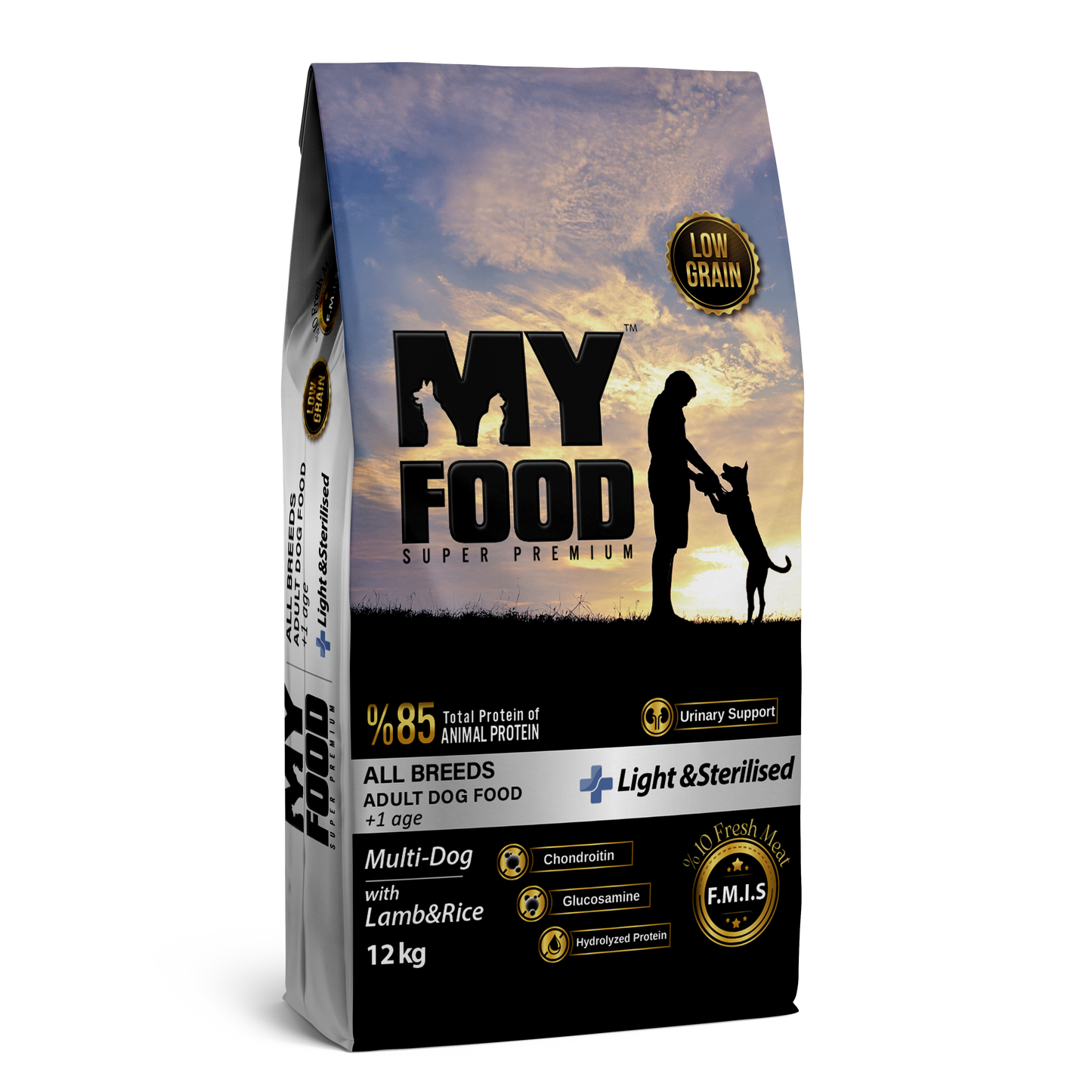 MYFOOD Adult Dog Food – Light & Sterilized | Lamb &Rice | All Breeds | 12 KG