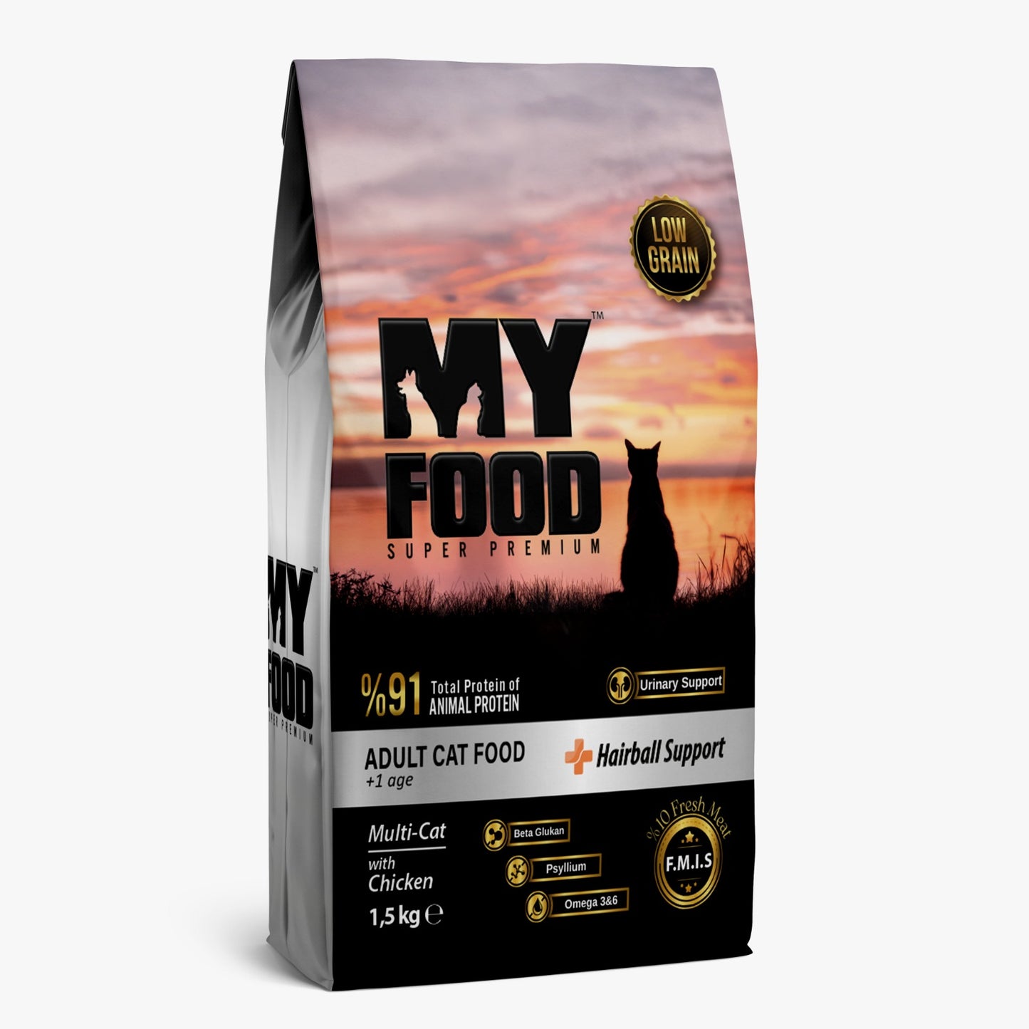 MYFOOD Adult Cat Food – Chicken Hairball Control | 1.5 KG