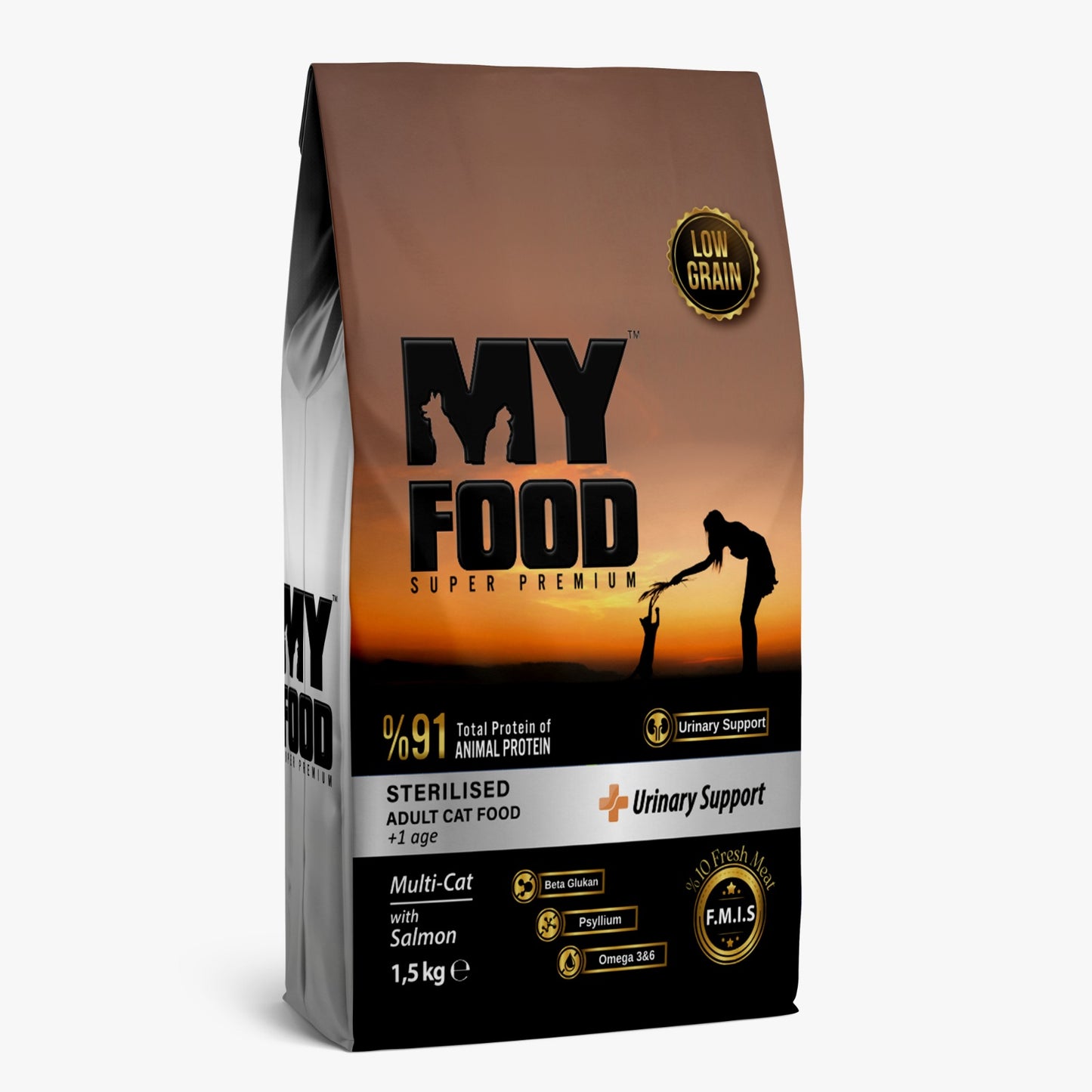 MYFOOD Adult Cat Food – Sterilized Salmon | 1.5 KG