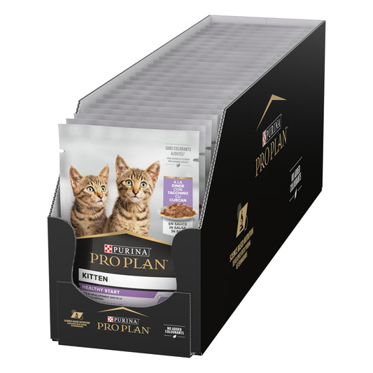 Pro Plan Kitten Healthy Start, Wet Cat Food Turkey in Gravy 26x85g