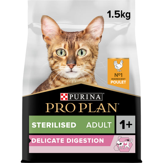 Pro Plan Sterilised Adult Delicate Digestion Dry Cat Food with Chicken, 1.5 Kg