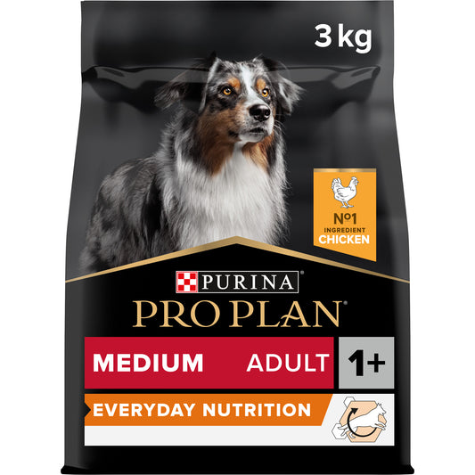Pro Plan Everyday Nutrition Medium Adult, Dry Dog food with Chicken, 3 kg