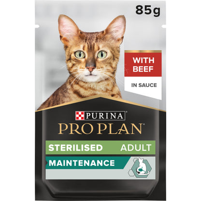 Pro Plan - Sterilized Wet Cat Food, Beef in Gravy, 26x85g