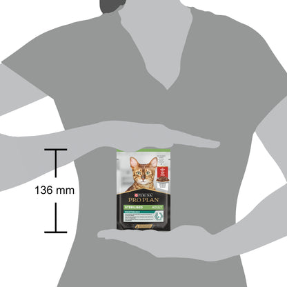 Pro Plan Sterilised Wet Cat Food, Beef in Gravy, Multipack 10x 85g
