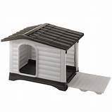 Pet house with a gray roof on a white background