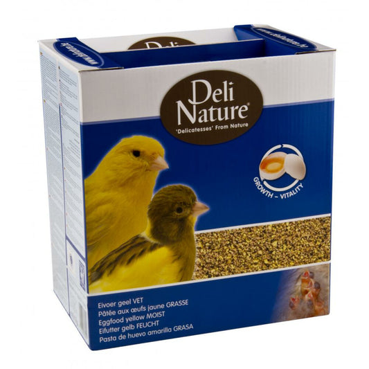 Deli Nature bird food packaging with two birds on a white background