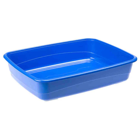 Blue plastic tray on a white background