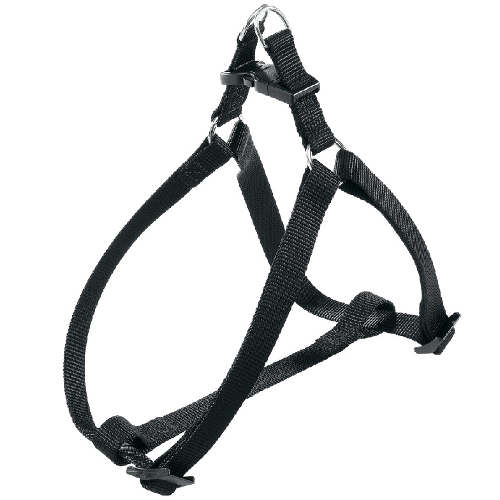 Black dog harness on a white background