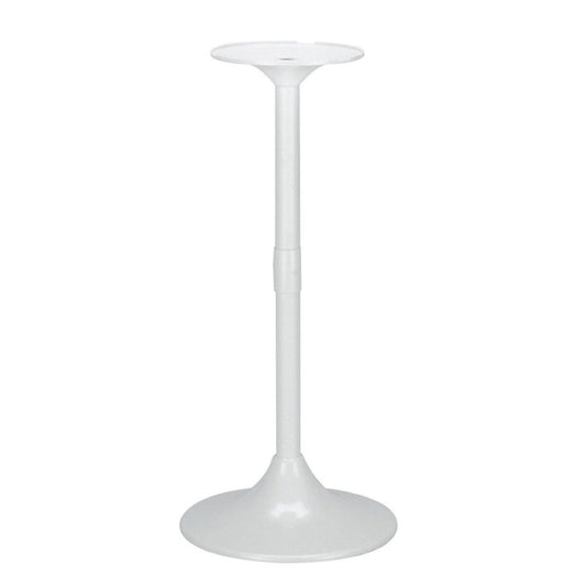 White pedestal table on a white background