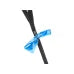Black and blue paddle with a blue handle on a white background