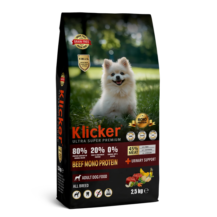 Klicker Adult Dog Mono Protein – Beef | 12 KG