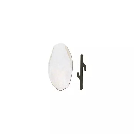 White wall light fixture with black bracket on a white background
