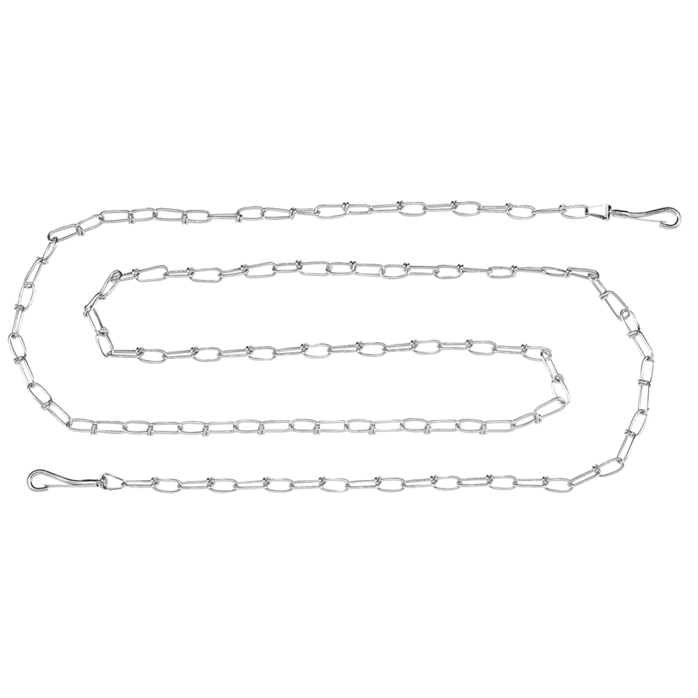 Silver chain on a white background