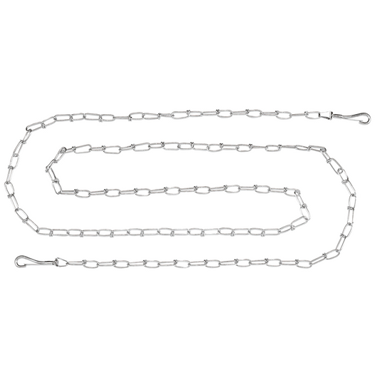 Silver chain on a white background