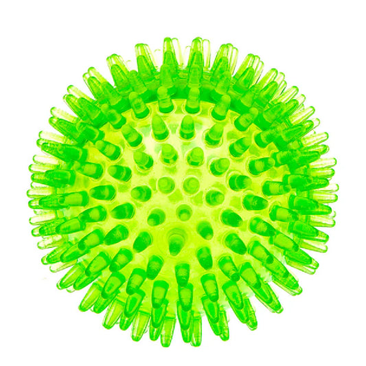 Green spiky ball on a white background