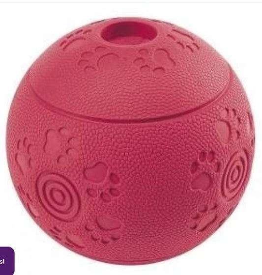 Red textured ball on a white background