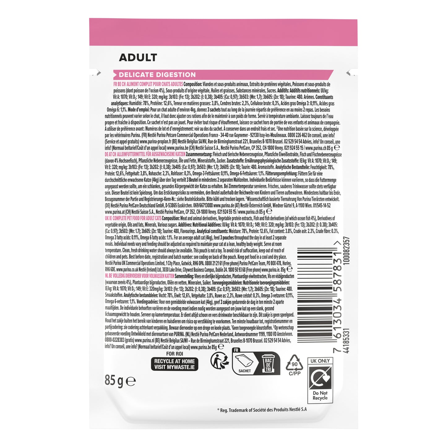 Back of an adult nutritional supplement package with text and branding.