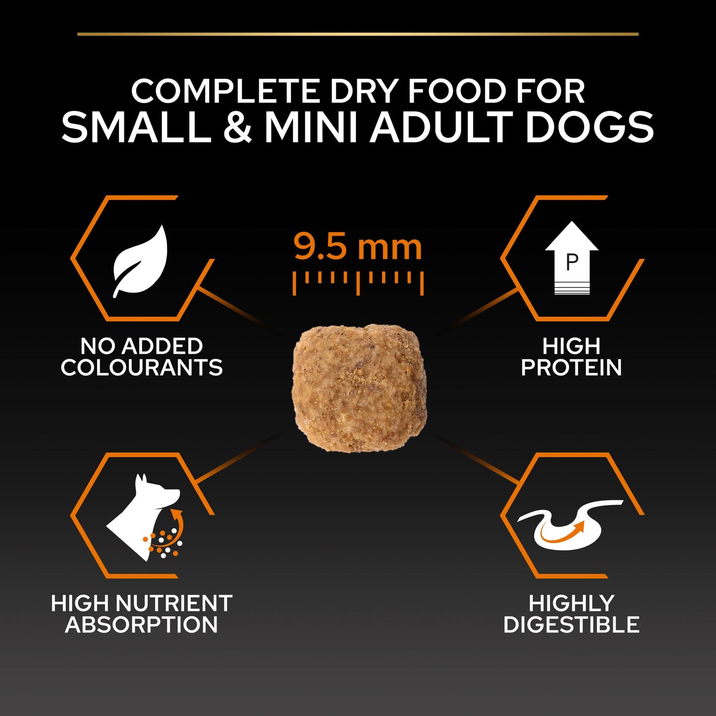 Dog food packaging with product features
