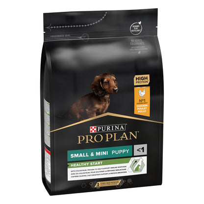 Bag of Purina Pro Plan dog food for small and mini puppies