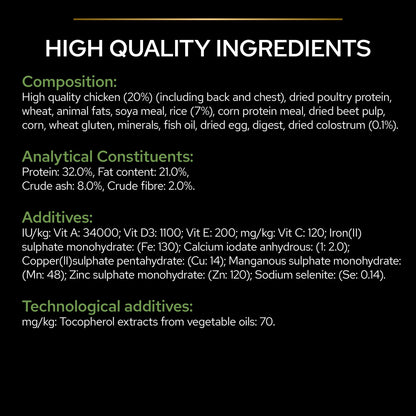 Detailed nutritional information and ingredient list for a product.