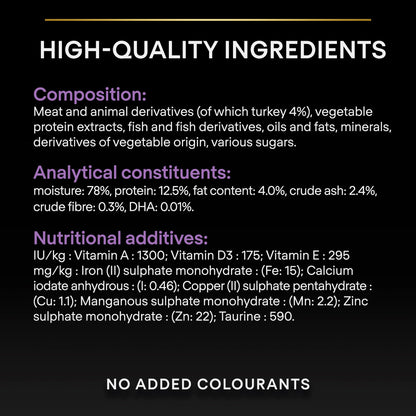 Product label detailing high-quality ingredients and nutritional additives.