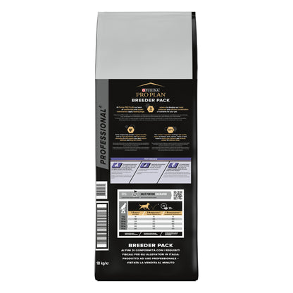 Pet food packaging with detailed labeling