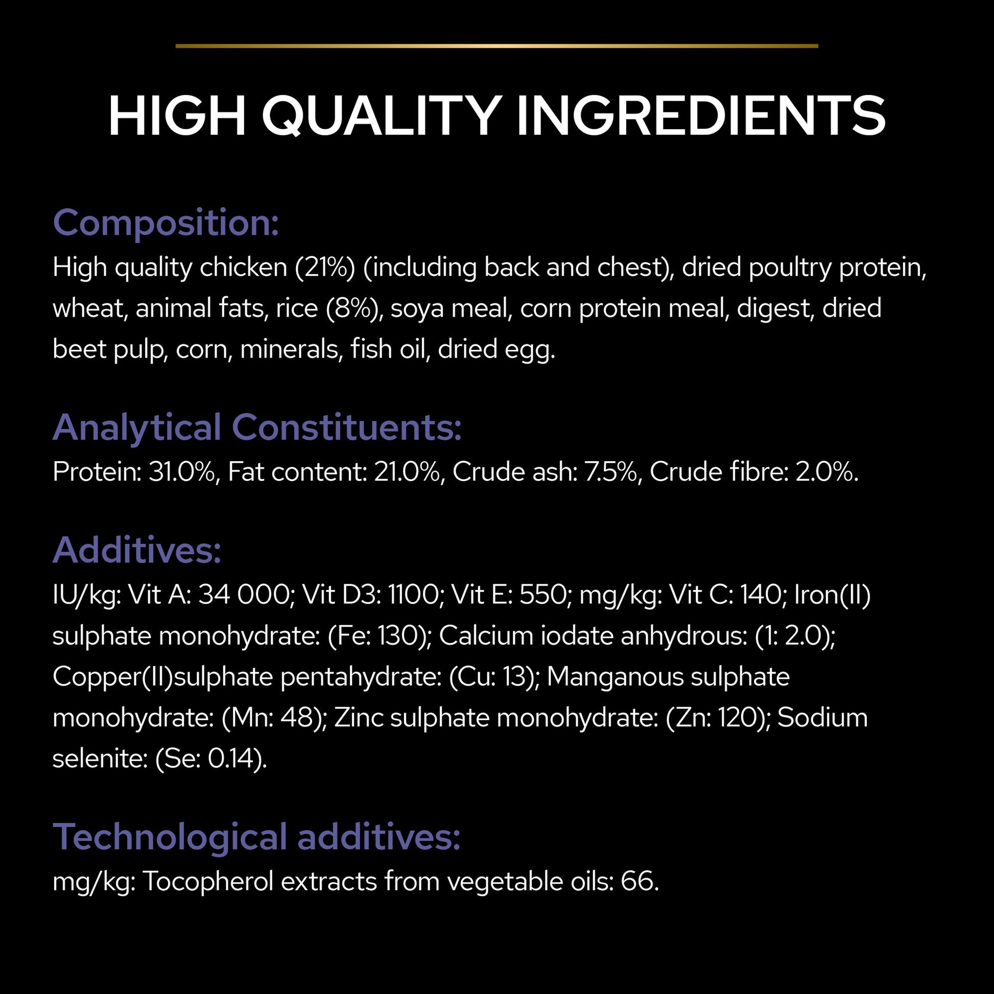 Detailed nutritional information and ingredient list on a product label.