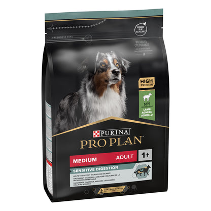 Dog food package with a dog's face on a black background