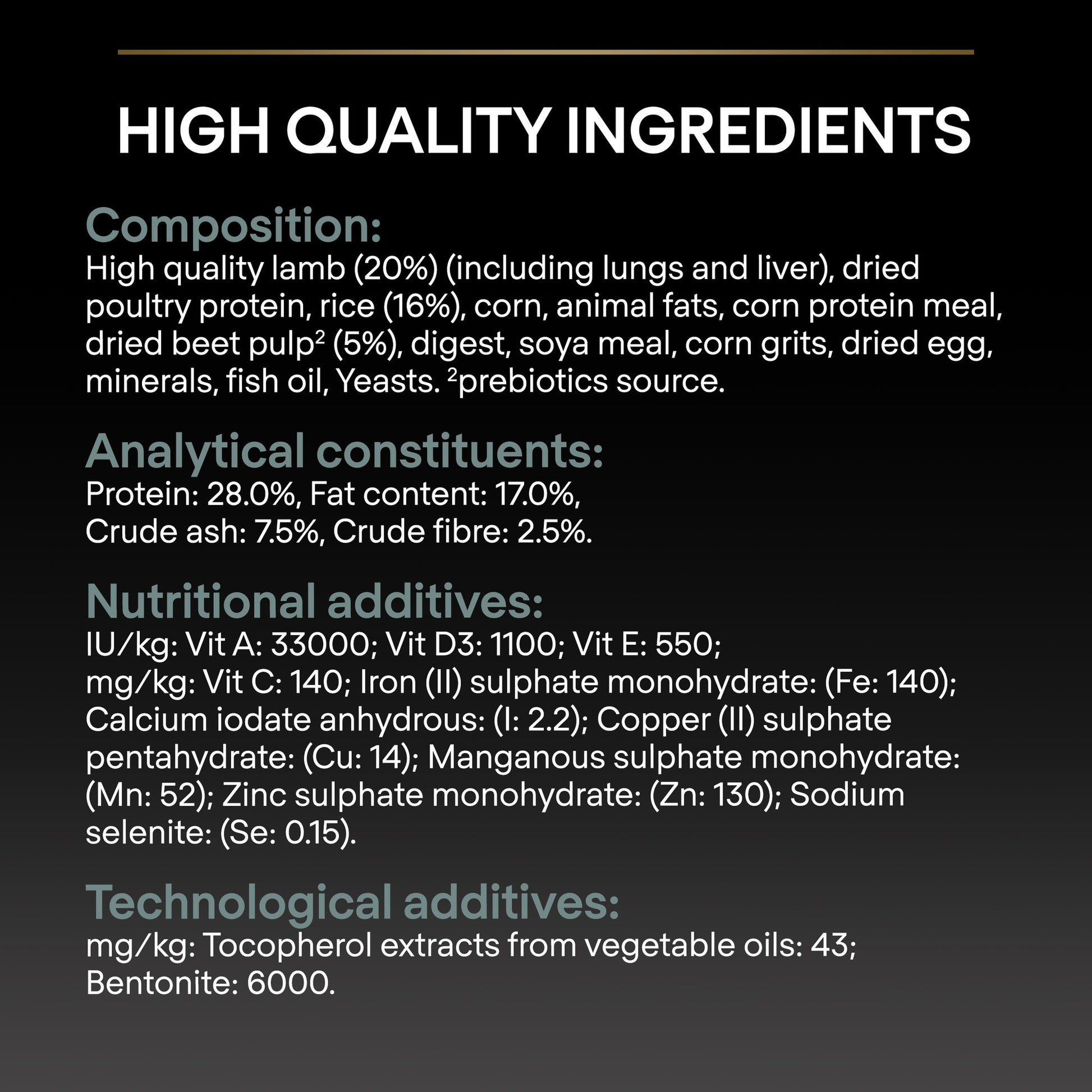 Detailed nutritional information and ingredient list on a product label.