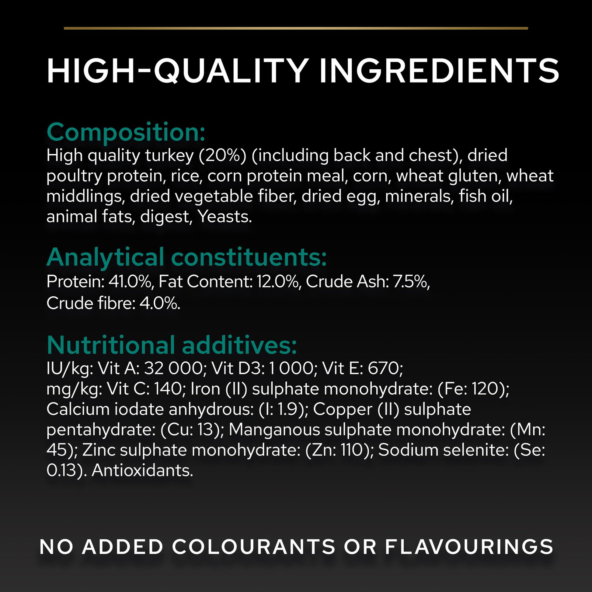 Detailed nutritional information and ingredient list on a product label.