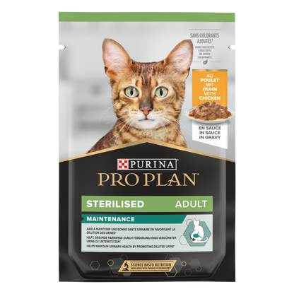 Pro Plan Sterilized Adult Wet Cat Food, Chicken in Gravy, 26x85g