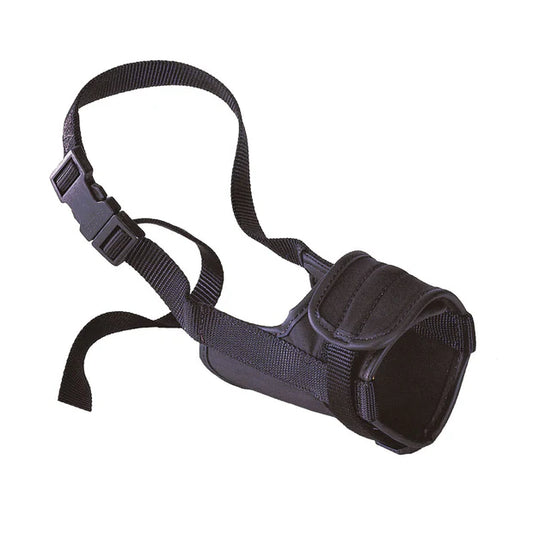 Black protective arm guard with straps on a white background