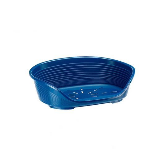 Blue plastic soap dish on a white background