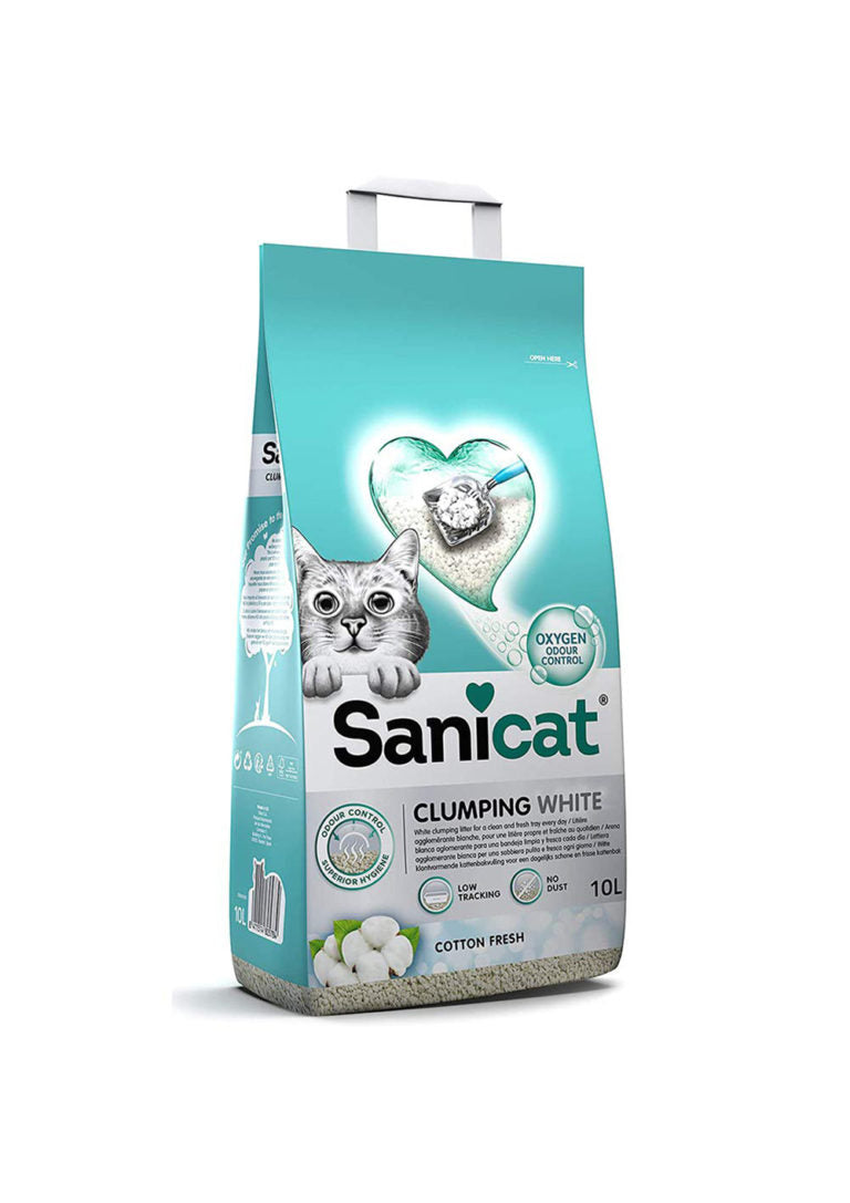 SaniCat - Clumping White Cotton Cat Litter 10L