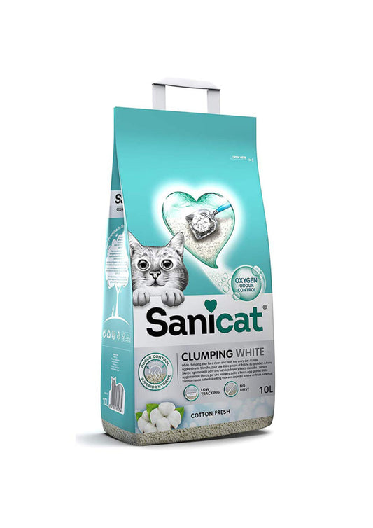 SaniCat - Clumping White Cotton Cat Litter 10L
