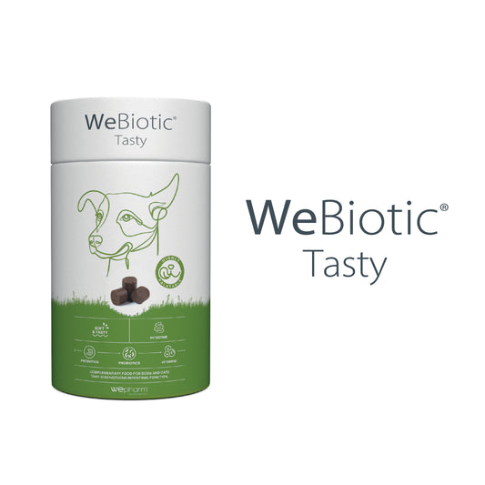 WeBiotic Tasty supplement container on a white background