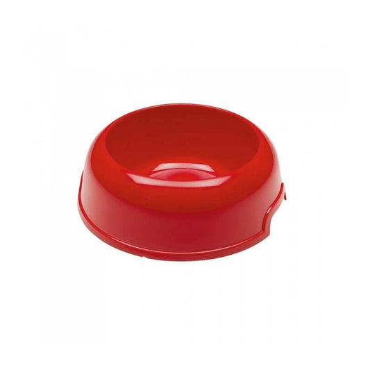 Red plastic container lid on a white background