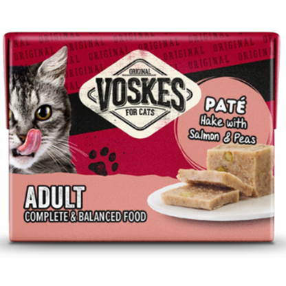 VOSKES PATE HAKE WITH SALMON & PEAS 8 X 95G