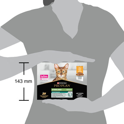 Pro Plan Sterilised Adult Wet Cat Food, Chicken in Gravy, Multipack 10x85g