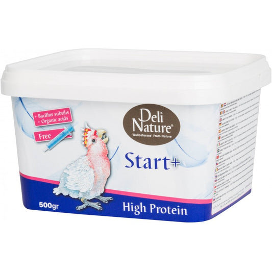 Deli Nature Start High Protein food container for birds on a white background